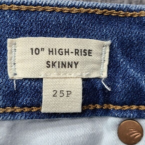 Madewell Jeans Womens 25P Blue 10" High-Rise Skinny Button Fly Stretch Petite - Picture 5 of 9